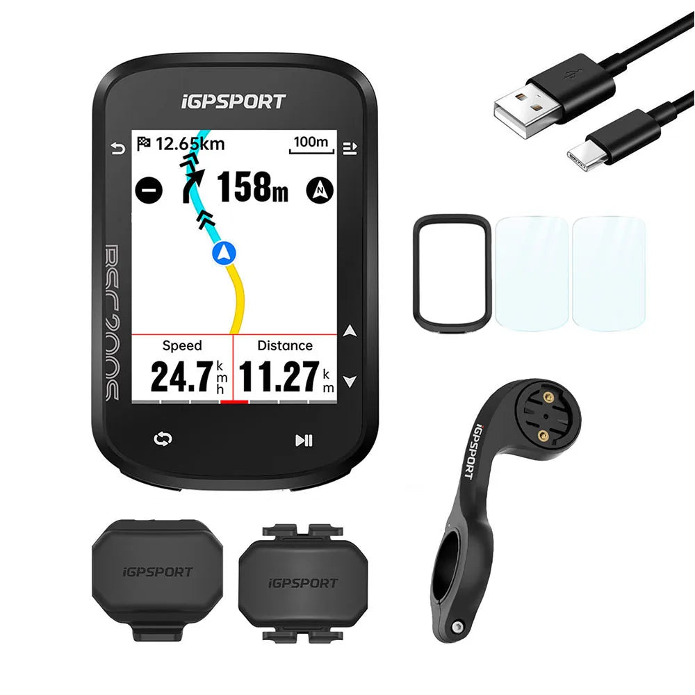 iGPSPORT BSC200S GPS Route Navigation Bike Computer Colorful Screen Wireless Speedometer Odometer Bluetooth Ant+