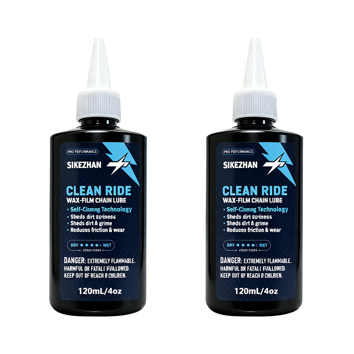 120ml Bike Chain Lube, Wax-Based Bicycle Lubricant for MTB & Road Bike, Anti-Rust, Reduces Wear, Quiet Smooth Ride & Repels Dirt