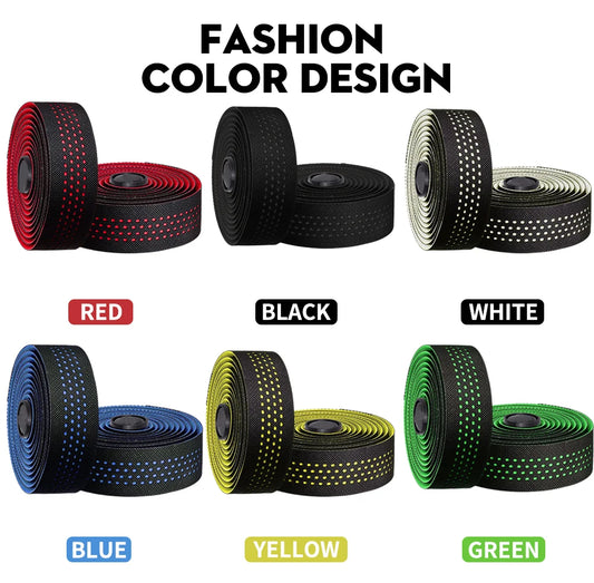 1pair Perforated Breathable Handlebar Tape Non-slip EVA/PU Soft Anti-Vibration