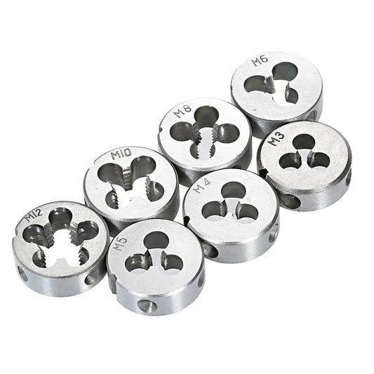 32 PCS Tap and Die Set Metric Wrench Cut M3-M12 Hand Threading Tool Tungsten Carbide Tap Die Screw Thread Making Tool Bit Set