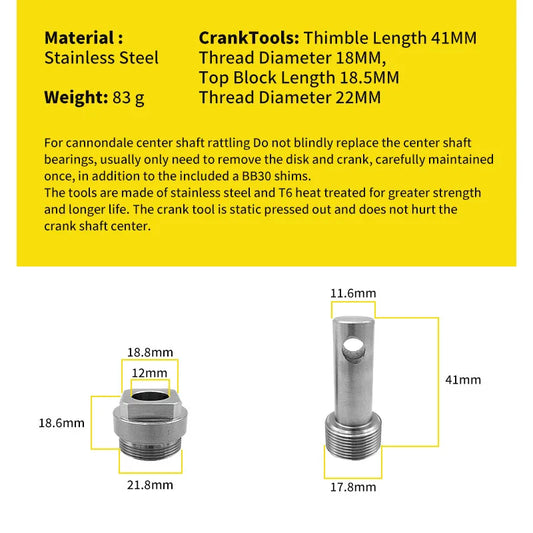 Crank Removal Tool Suitable For CANNONDALE SI KT013 Integrated BB30