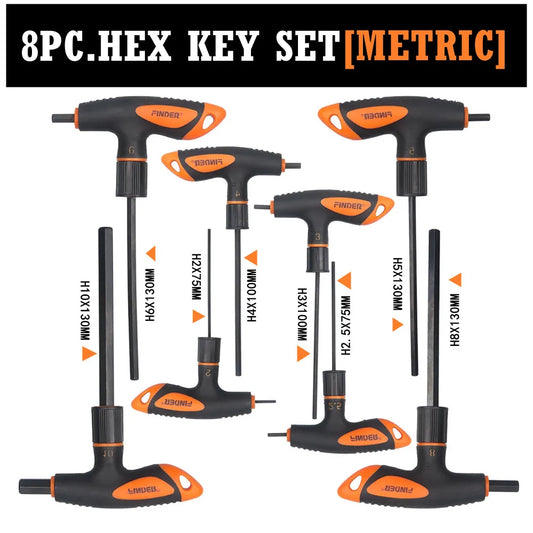 T Handle Allen Wrench Set Metric, Thandle Tee Handle Allen Hex Key Set, 2 2.5 3 4 5 6 8 10mm,8 Pcs HeavyDuty Excellent Set