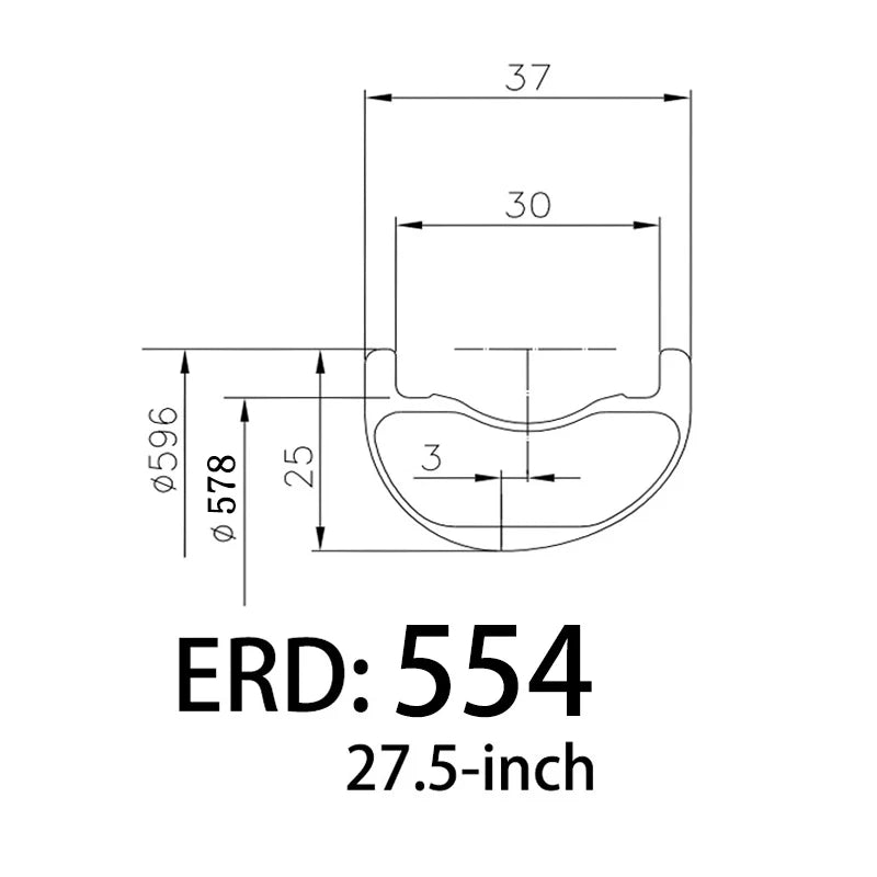 Carbon Mountain Bike Rims 29 Inch 27.5 Inch Eccentric Design 37mm Outer Width 30mm Inner Width 28 Holes 32 Holes