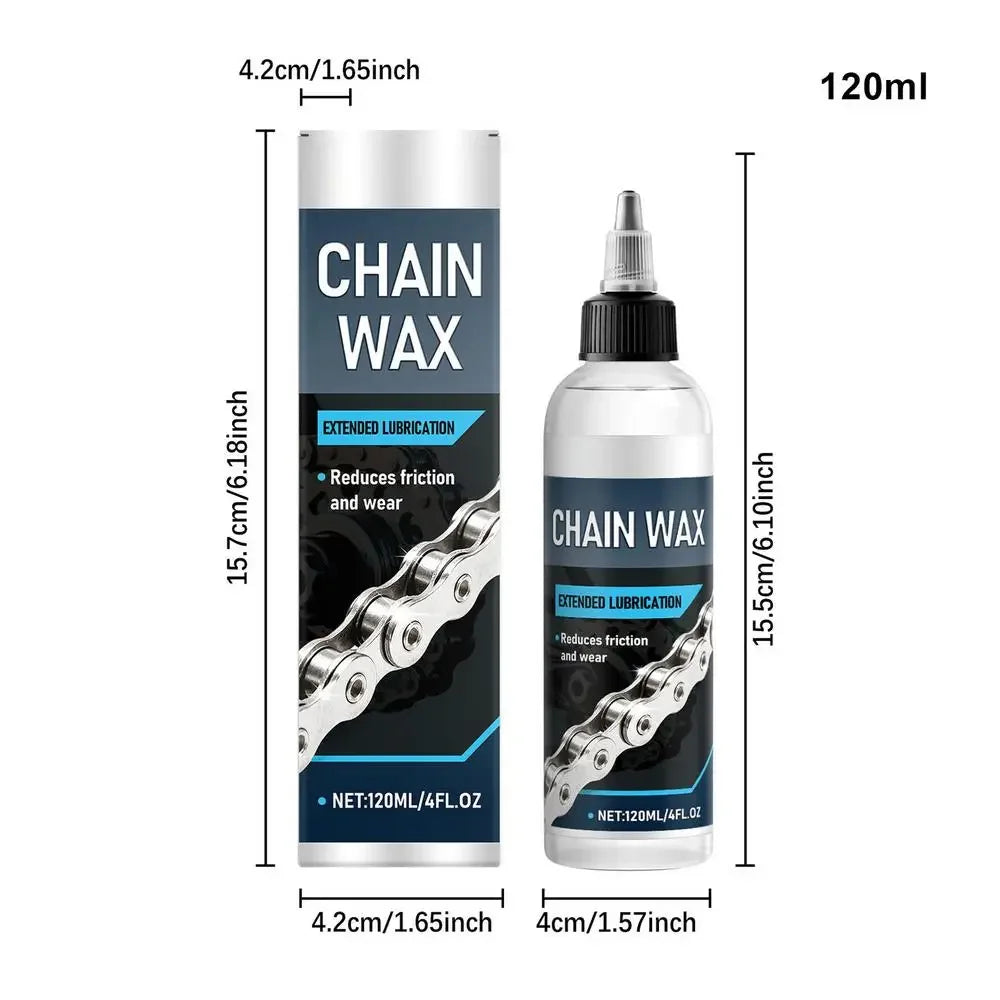 120ml Wax Based Bike Chain Lube MTB Motorcycle Lubricant for Dry/Wet Conditions Chain Cleaner Maintenance