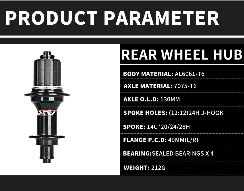 ARC Road Bike Hubs Rim Brake 4 Pawls 48 Clicks Front 100 Rear 130MM  20 24 Holes Ultralight 280g 8-11S