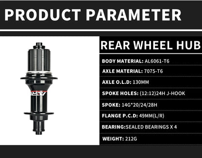 ARC Road Bike Hubs Rim Brake 4 Pawls 48 Clicks Front 100 Rear 130MM  20 24 Holes Ultralight 280g 8-11S