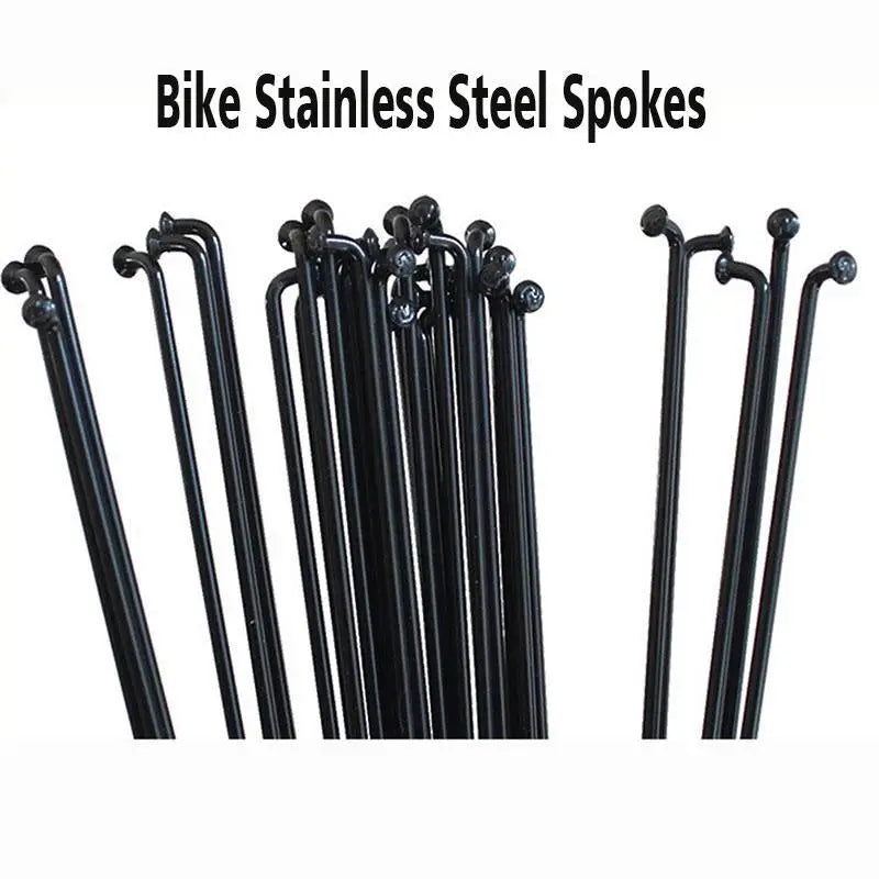 Stainless Steel Spokes for Bicycle, J Bend with Nipples, Good Quality, Bike 14G, 82mm-305mm, BK, 36Pcs,Customized Length