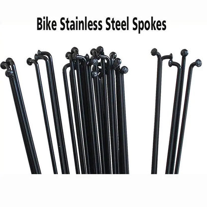 Stainless Steel Spokes for Bicycle, J Bend with Nipples, Good Quality, Bike 14G, 82mm-305mm, BK, 36Pcs,Customized Length