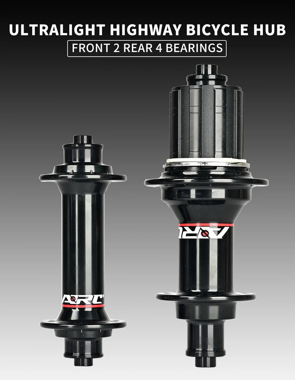 ARC Road Bike Hubs Rim Brake 4 Pawls 48 Clicks Front 100 Rear 130MM  20 24 Holes Ultralight 280g 8-11S