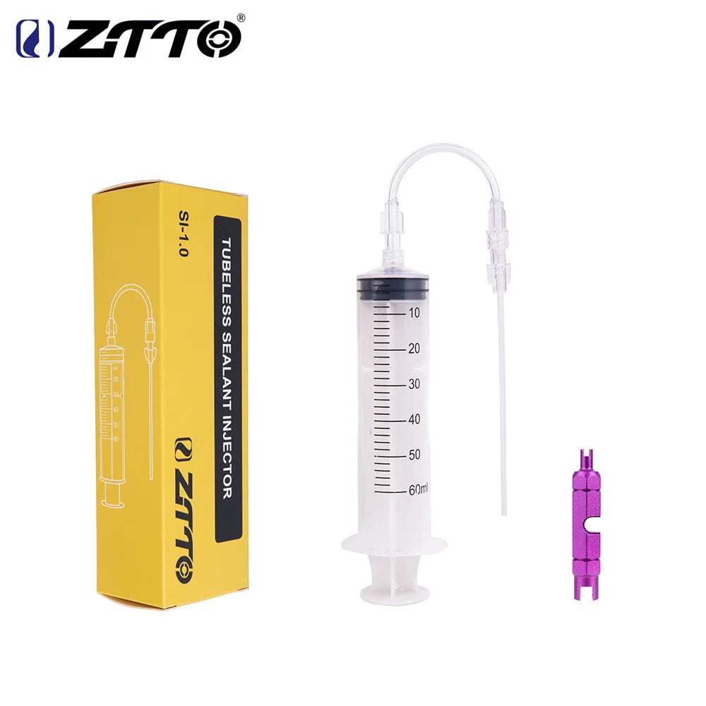 ZTTO MTB Mountain Road Bike Tubeless Sealant Injector For Bicycle Tubeless Tire UST Tyre No Inner Tubes Use With Valve Core Tool