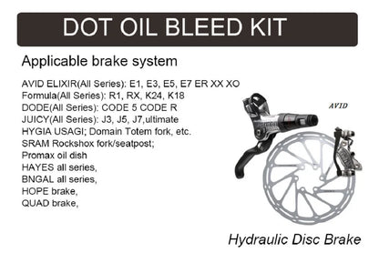 Hydraulic Disc Brake Bleed Kit For Formula Sram Avid Juicy Hayes Hope