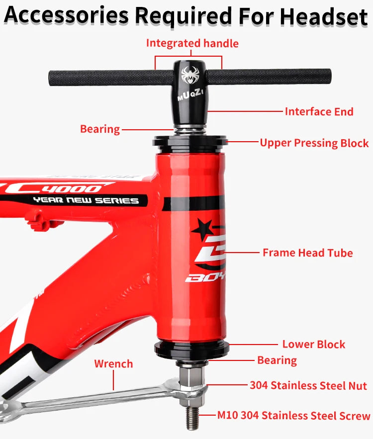 MUQZI MTB Bike Bottom Bracket Bearing Assemble Disassemble and Headset Press-in Tool Road Bicycle Tool Kit