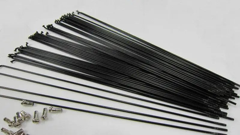 Stainless Steel Spokes for Bicycle, J Bend with Nipples, Good Quality, Bike 14G, 82mm-305mm, BK, 36Pcs,Customized Length