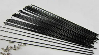 Stainless Steel Spokes for Bicycle, J Bend with Nipples, Good Quality, Bike 14G, 82mm-305mm, BK, 36Pcs,Customized Length