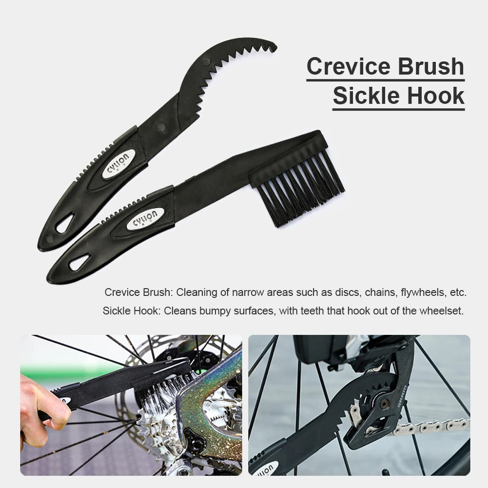 Bicycle Bike Cleaning Tools Set Bike Clean Brush Kit Bicycle Cleaning Brush Tool Set for Mountain Road City BMX and Folding Bike