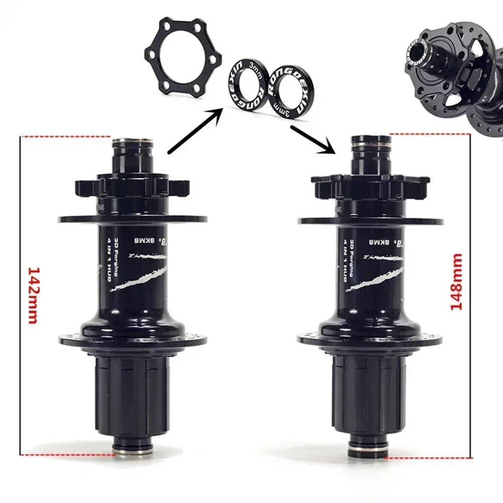 Bicycle 15x100mm To 110mm 12x142mm To 148mm Boost Hub Adapter Set Conversion Kit