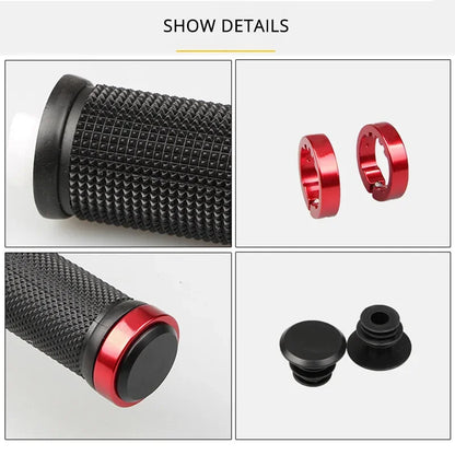 Rubber Handlebar Grips MTB Alloy Bilateral Lock