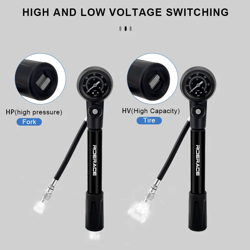 Shock Pump 300PSI Pressure With Gauge Bicycle