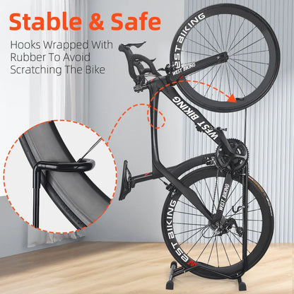 WEST BIKING 3 In 1 Bicycle Parking Rack Multifunctional Bike Indoor Garage Storage Stand MTB Road Bike Maintenance Repair Stand