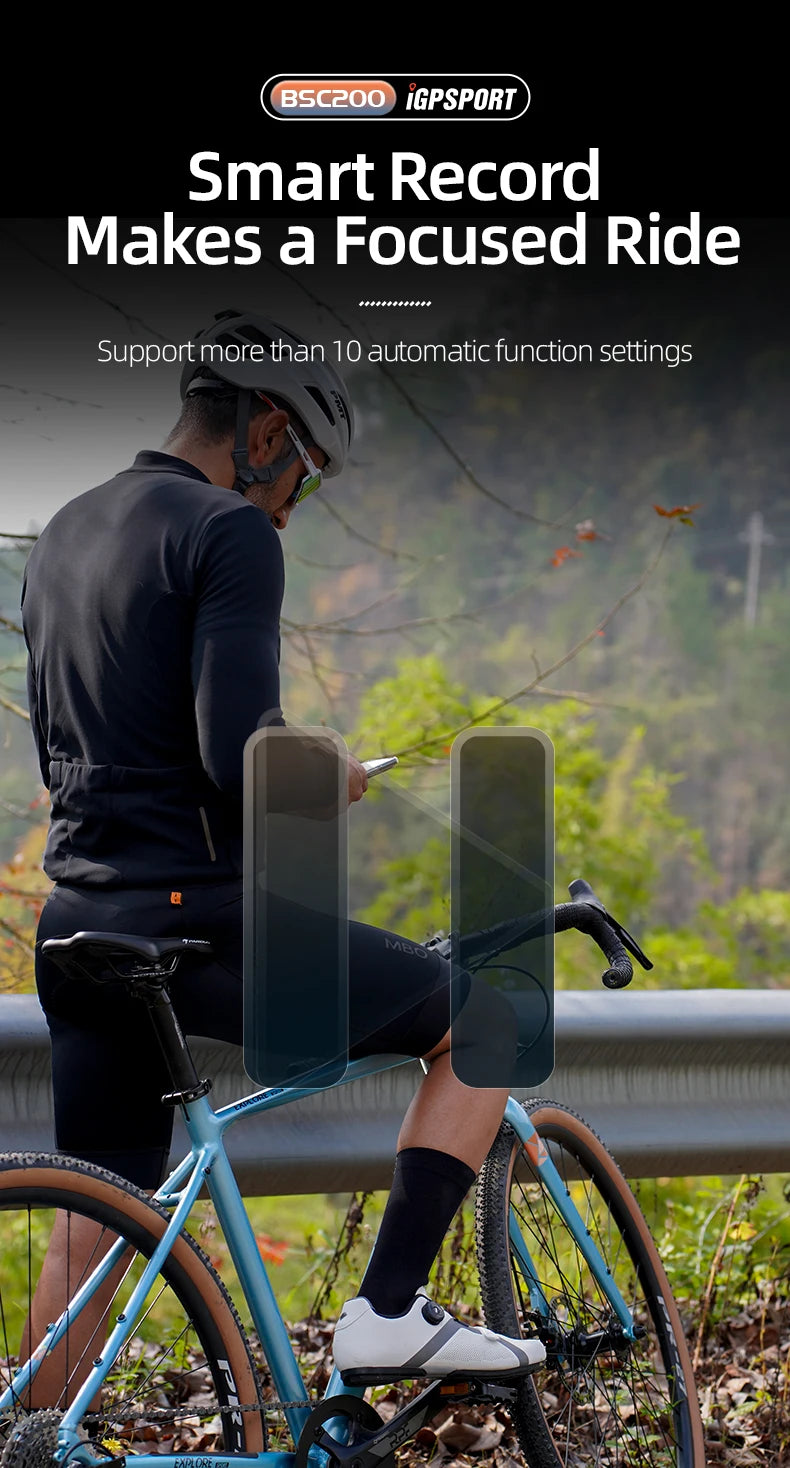 IGPSPORT BSC200 GPS Bicycle Computer Cycling Odometer Wireless Speedometer Route Navigation ANT + Bluetooth5.0