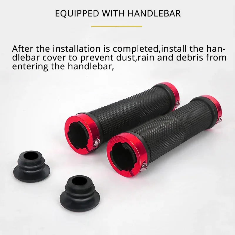 Rubber Handlebar Grips MTB Alloy Bilateral Lock