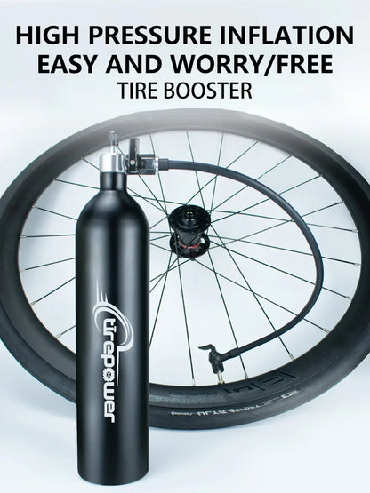 1.3L MTB Road Bike Tubeless Tire Inflator Tyre Air Booster Black Air bottle With Valve Gas Cylinder For Bike Tubeless 29" tire