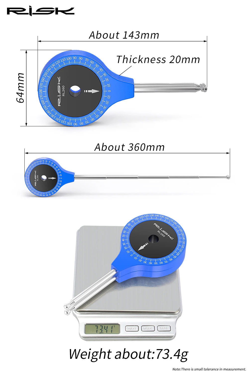 RISK Bicycle Fitting Angle Measurement Tool Ride Position Adjustment Tool