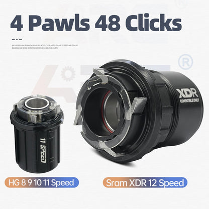 ARC Road Bike Hub Center Lock Disc Brake 6 Sealed Bearing Hub  4 Pawls 48 Clicks For HG XDR 8 9 10 11 12 Speed