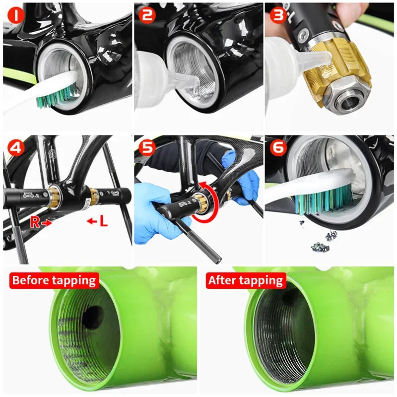Bottom Bracket Thread Tapping Tool MTB Road Bike BC 1.37 Bottom Bracket English Thread Repair Tap Bicycle Screw Tap