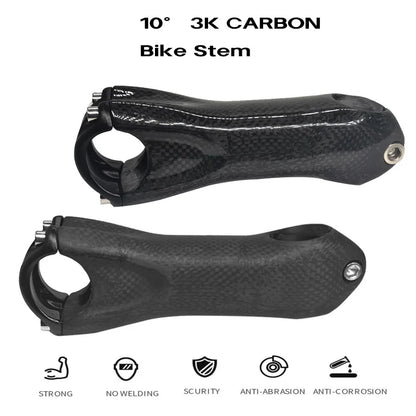 Ultra Light Carbon Stem ±10 Degrees  80-130mm Bicycle bar 31.8mm fork  28.6mm
