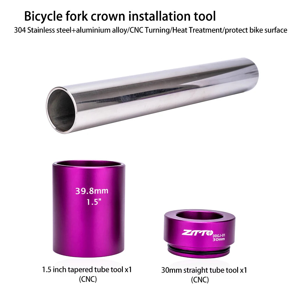 ZTTO Bicycle Headset Press Fit Install And Remove Tool Semi Integrated Steering Box Fork Crown Spacer Washer Installer Driver
