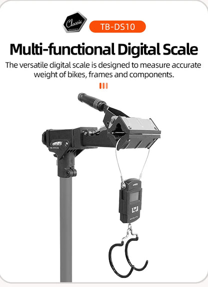 Super B 50Kg 10g Hanging LED Digital Scale Measure Max 50KG Electronic Scale Double Hook Design Easy to Operate for Bike Repair