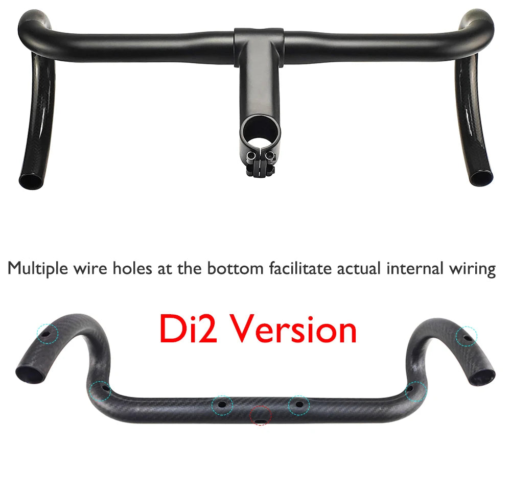 Carbon Fiber Road/Gravel Bike Handlebar, T800 Drop Bar, 380-440mm, 3K, UD