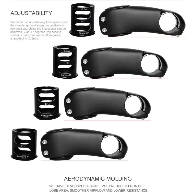 New Style Carbon Fiber Bicycle Stem for Road Bikes Available in 80 90 100 110 120 130mm Lengths