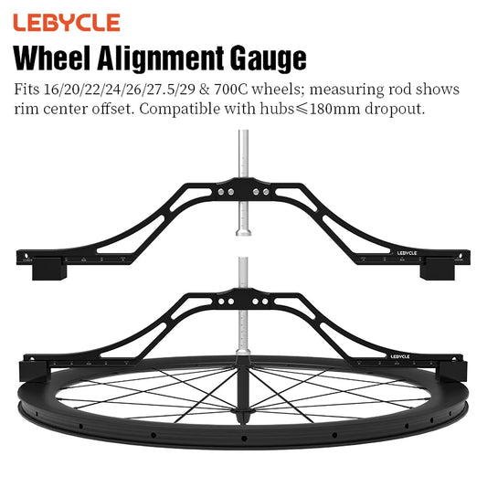 LEBYCLE Bike Wheel Dishing Gauge   16" To 29" 700C Wheel Tools