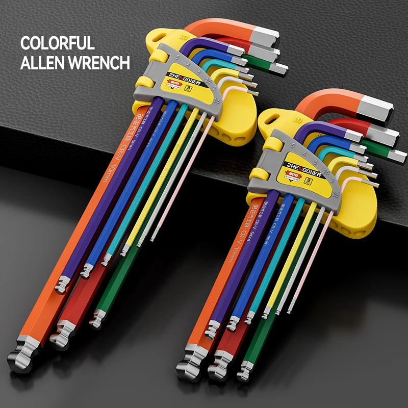 Internal Hex Wrench Set L Wrench Set Suitable for Home and Workplace Hex Wrench Set 1.5mm to 10mm Hex Wrench Manual Repair Tool