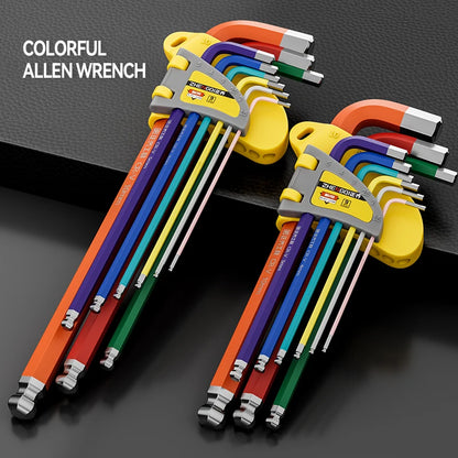 Internal Hex Wrench Set L Wrench Set Suitable for Home and Workplace Hex Wrench Set 1.5mm to 10mm Hex Wrench Manual Repair Tool