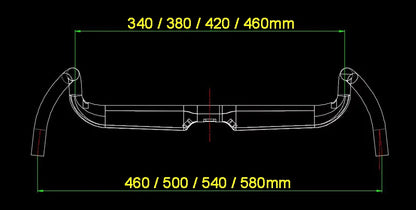 37 Degrees Drop 80mm Fully Hidden Wiring Matte Road Bicycle Handlebar Carbon Gravel Ultralight Big Flare Bar 340/380/420mm
