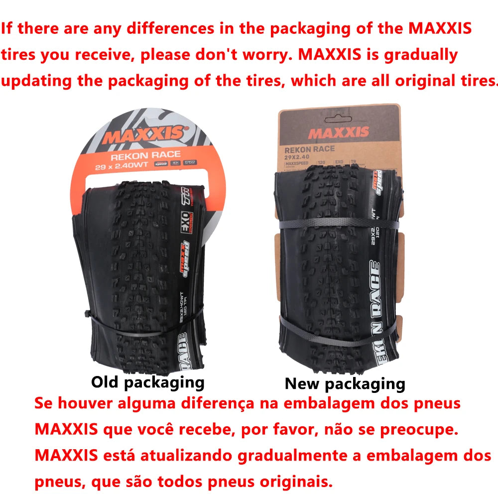 MAXXIS REKON RACE Original Mountain  Bicycle Tyre 29x2.25 29x2.35 29x2.4 Foldable Anti Puncture Tubeless XC Off-road Bike Tires