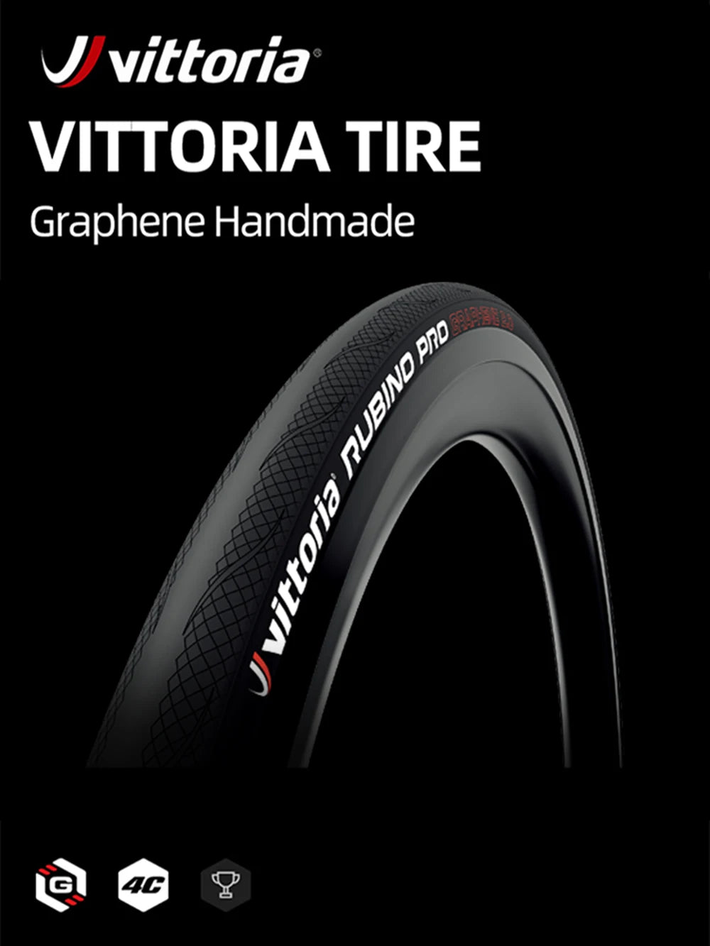Vittoria RUBINO PRO Road Tire 700×25/28 Graphene 2.0 Tubeless/Clincher Folding Tires 150TPI For 700X28C Road Bicycle Competition
