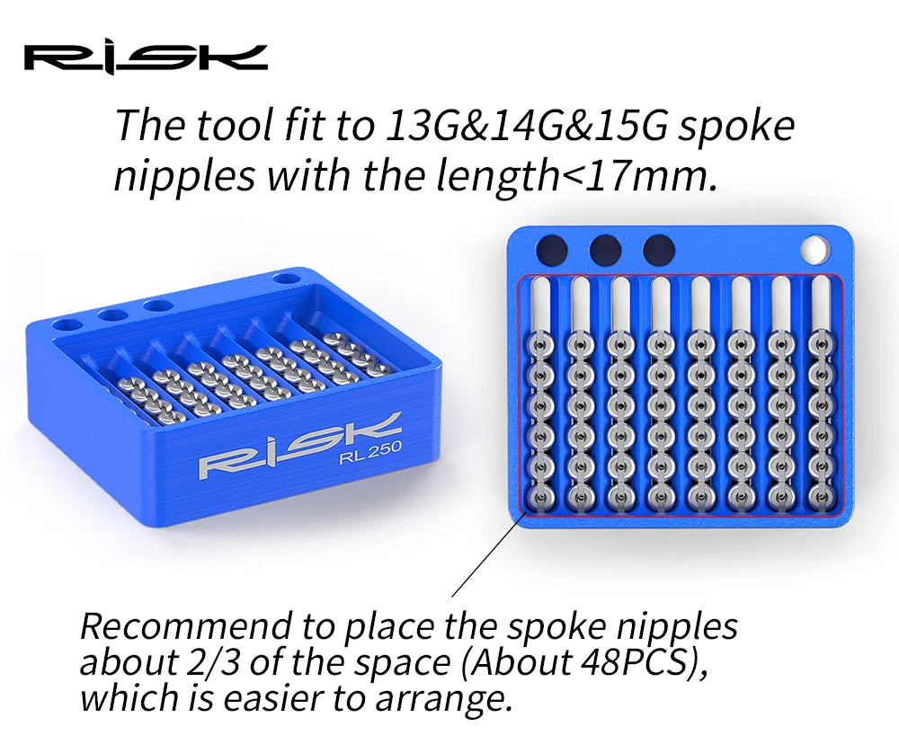 Risk Spoke Nipple Arrangement Tool fit to 13G/14G/15G Spoke Nipples within 17mm
