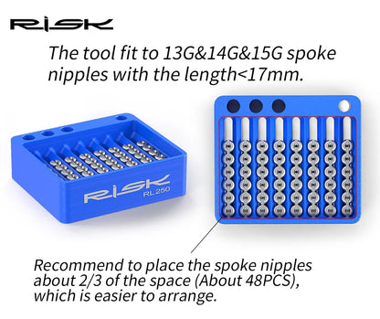 Risk Spoke Nipple Arrangement Tool fit to 13G/14G/15G Spoke Nipples within 17mm