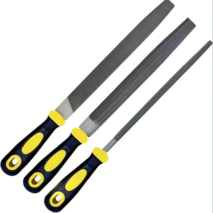 File Set, 8-inch, Professional High Carbon Steel File, Includes Flat/Round/Half-Round, Work for Metal, Wood
