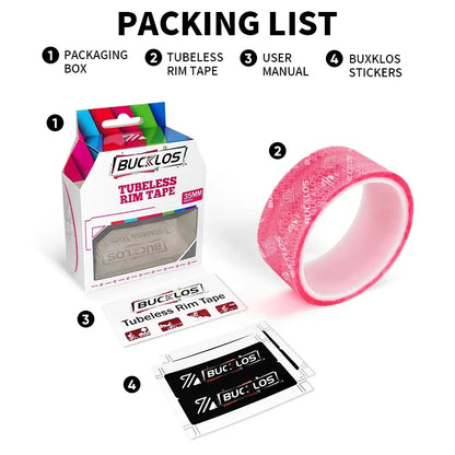 BUCKLOS Bike Tubeless Tape MTB Tubeless Tire Liner Bicycle Rim Strip Wear-Resistant Wheel RimTape 17/19/21/23/25/28/30/32/35mm