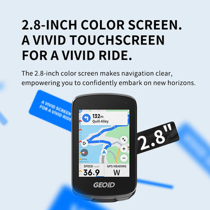 GEOID CC700 Pro Bicycle Computer 2.8-Inch Touchscreen GPS Bike Speedometer with Map Navigation