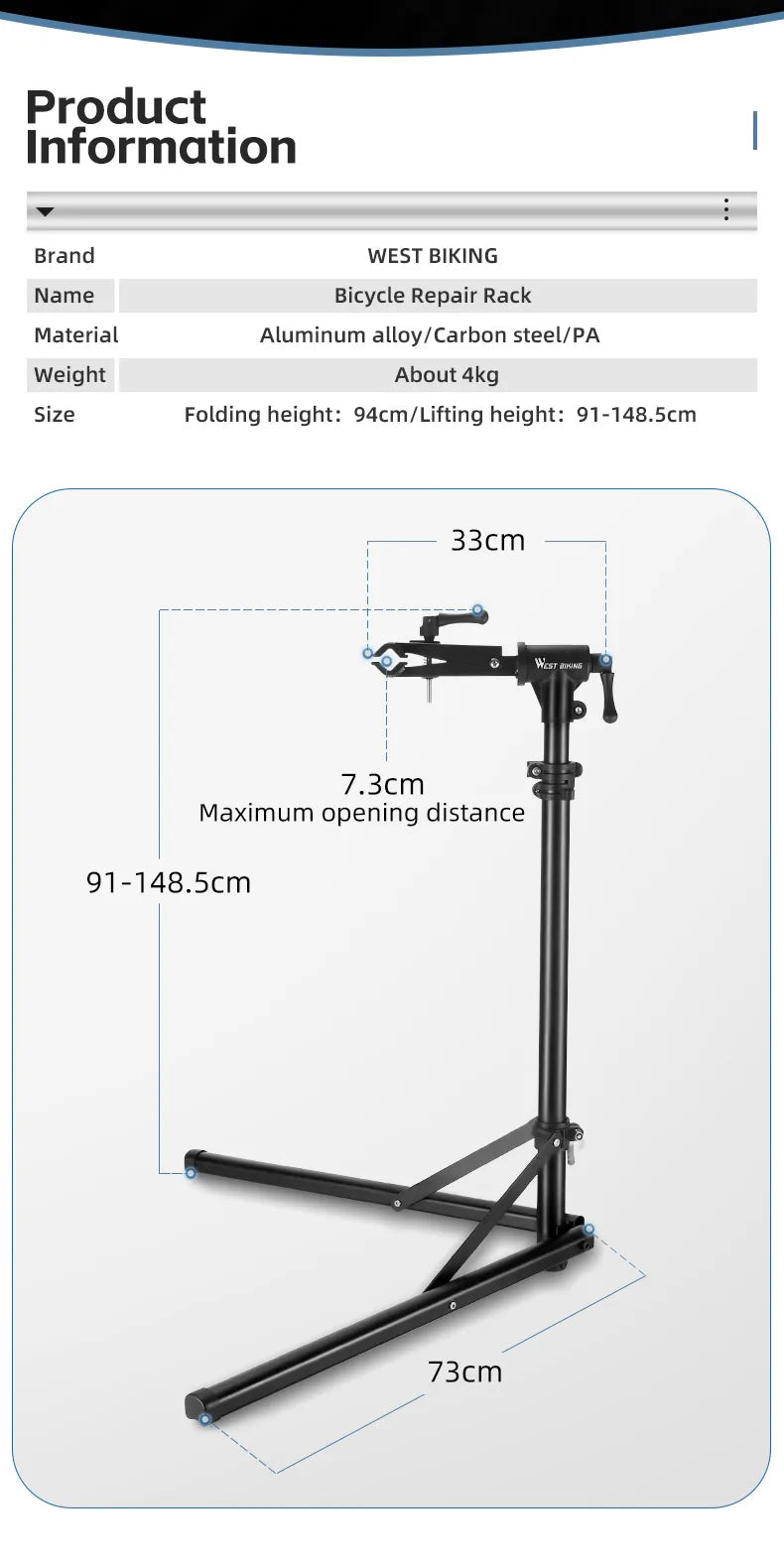 WEST BIKING Foldable Bicycle Repair Stand