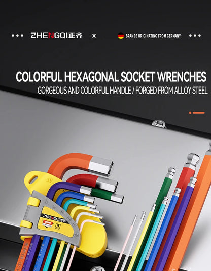Internal Hex Wrench Set L Wrench Set Suitable for Home and Workplace Hex Wrench Set 1.5mm to 10mm Hex Wrench Manual Repair Tool