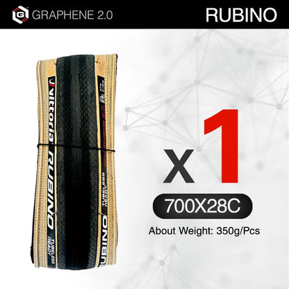 Vittoria RUBINO PRO Road Tire 700×25/28 Graphene 2.0 Tubeless/Clincher Folding Tires 150TPI For 700X28C Road Bicycle Competition