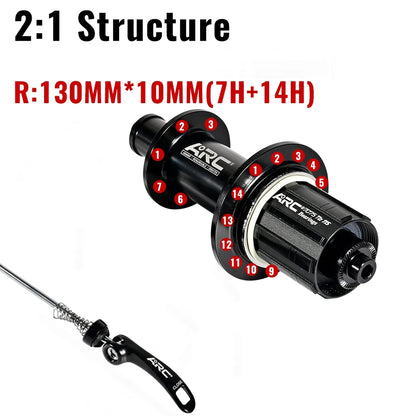 ARC Road Bike Hubs Rim Brake 4 Pawls 48 Clicks Front 100 Rear 130MM  20 24 Holes Ultralight 280g 8-11S