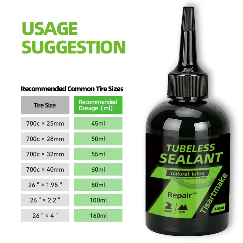 Tubeless Bike Tire Sealant Puncture Repair Fluid Latex Long Lasting Fast Sealing for MTB Road CX Gravel Bicycle Tires